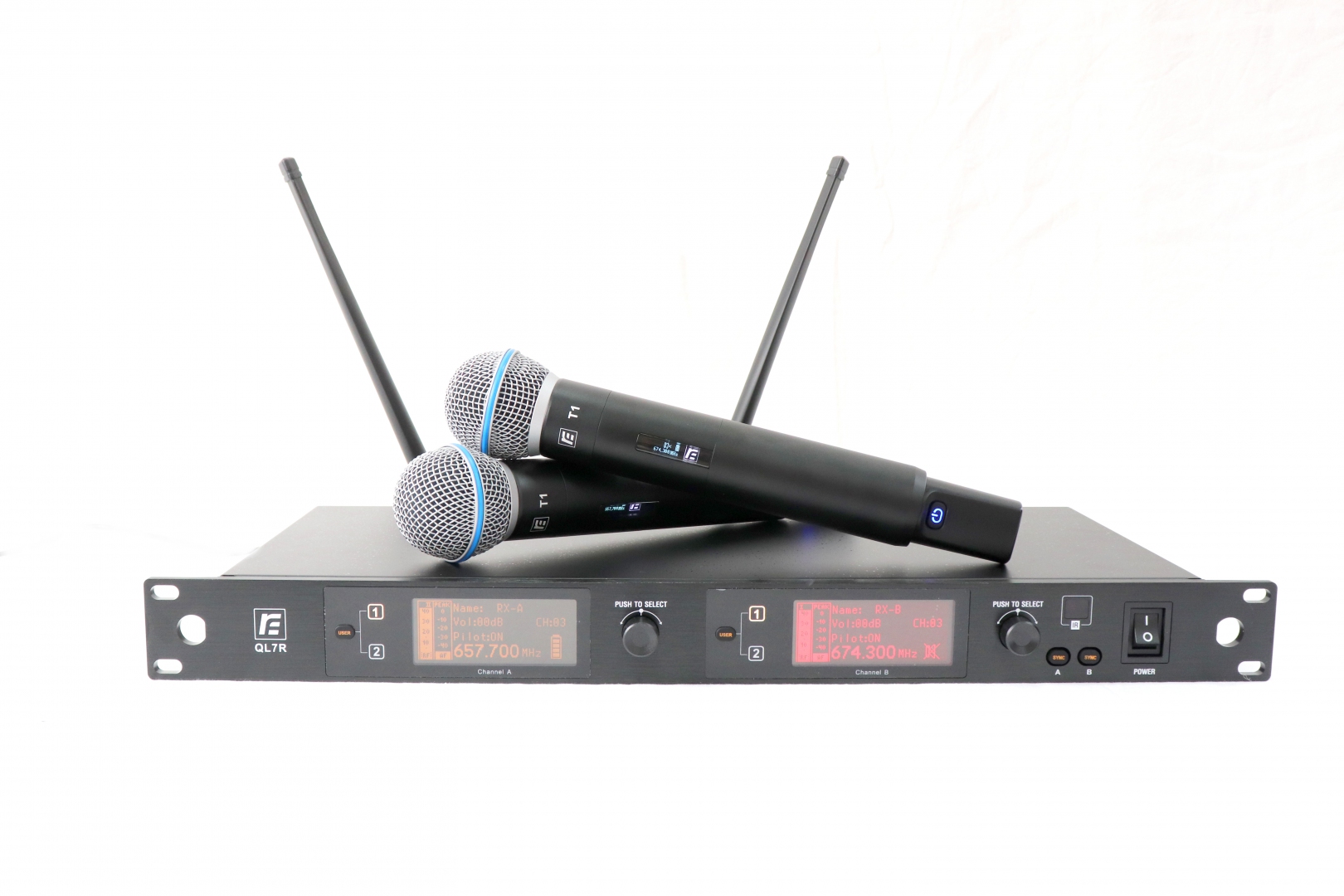 RFIntell QL7R/T1-A 651,800-683,400 МГц 2-канальная радиосистема с 2-мя ручными микрофонами в Ижевске
